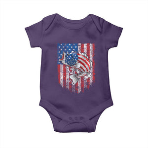 Funny Bass Fish Fishing Vintage American Flag Patriotic Baby Onesie TS11 Purple Print Your Wear