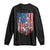 Funny Bass Fish Fishing Vintage American Flag Patriotic Long Sleeve Shirt TS11 Black Print Your Wear