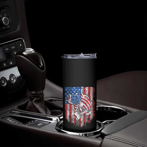 Funny Bass Fish Fishing Vintage American Flag Patriotic Skinny Tumbler TS11 Print Your Wear