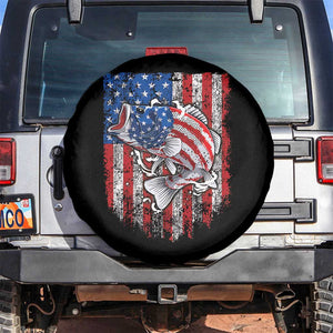 Funny Bass Fish Fishing Vintage American Flag Patriotic Spare Tire Cover TS11 No hole Black Print Your Wear