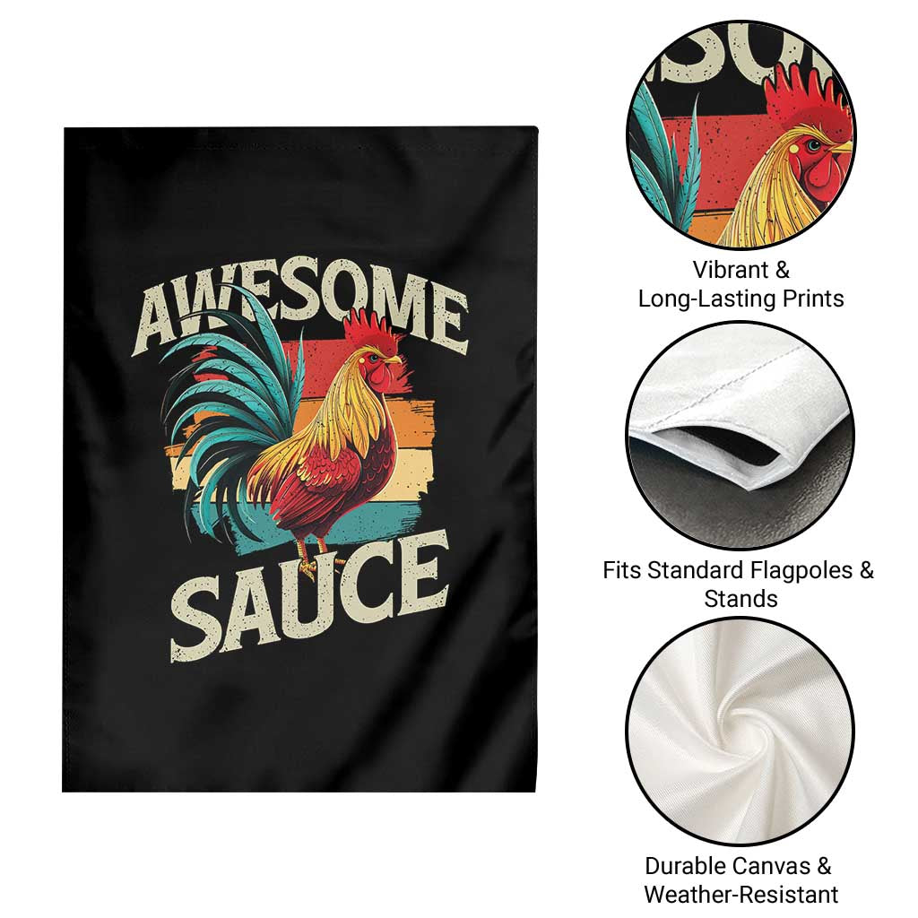 Funny Awesome Sauce Rooster Garden Flag Vintage Retro Chicken TS11 Print Your Wear