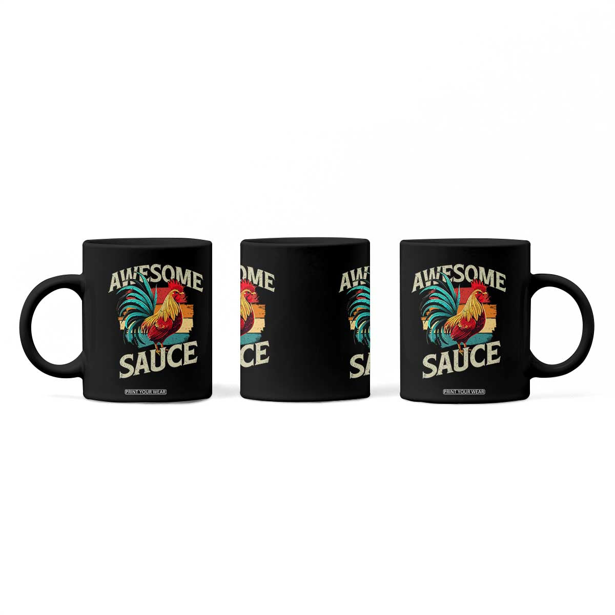Funny Awesome Sauce Rooster Coffee Mug Vintage Retro Chicken TS11 Print Your Wear