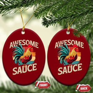 Funny Awesome Sauce Rooster Ceramic Ornament Vintage Retro Chicken TS11 Print Your Wear