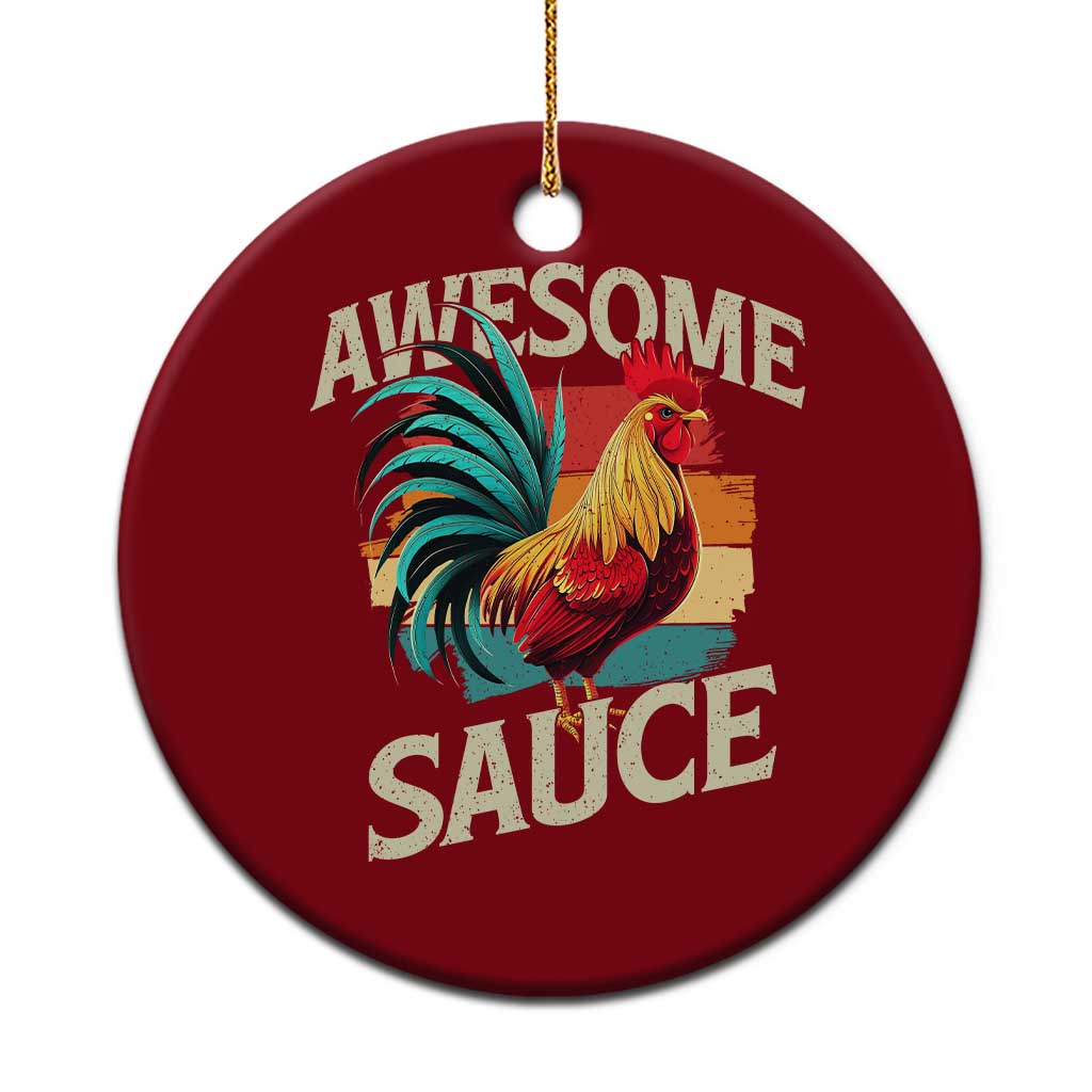 Funny Awesome Sauce Rooster Ceramic Ornament Vintage Retro Chicken TS11 1pc Red Print Your Wear
