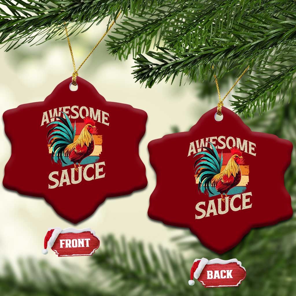 Funny Awesome Sauce Rooster Ceramic Ornament Vintage Retro Chicken TS11 Print Your Wear
