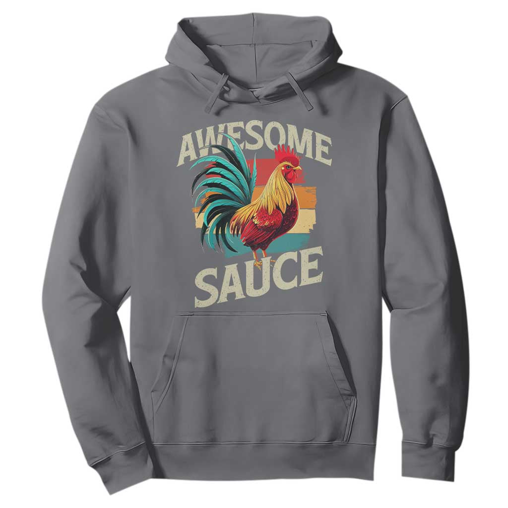 Funny Awesome Sauce Rooster Hoodie Vintage Retro Chicken TS11 Charcoal Print Your Wear