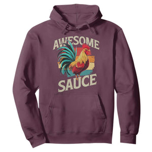 Funny Awesome Sauce Rooster Hoodie Vintage Retro Chicken TS11 Maroon Print Your Wear