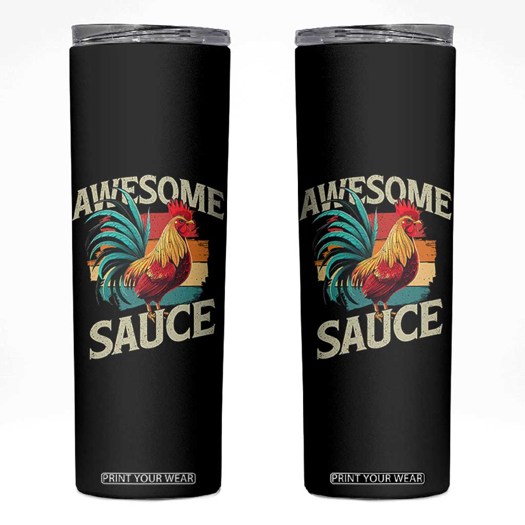 Funny Awesome Sauce Rooster Skinny Tumbler Vintage Retro Chicken TS11 Black Print Your Wear