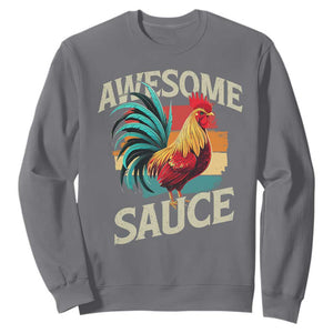 Funny Awesome Sauce Rooster Sweatshirt Vintage Retro Chicken TS11 Charcoal Print Your Wear