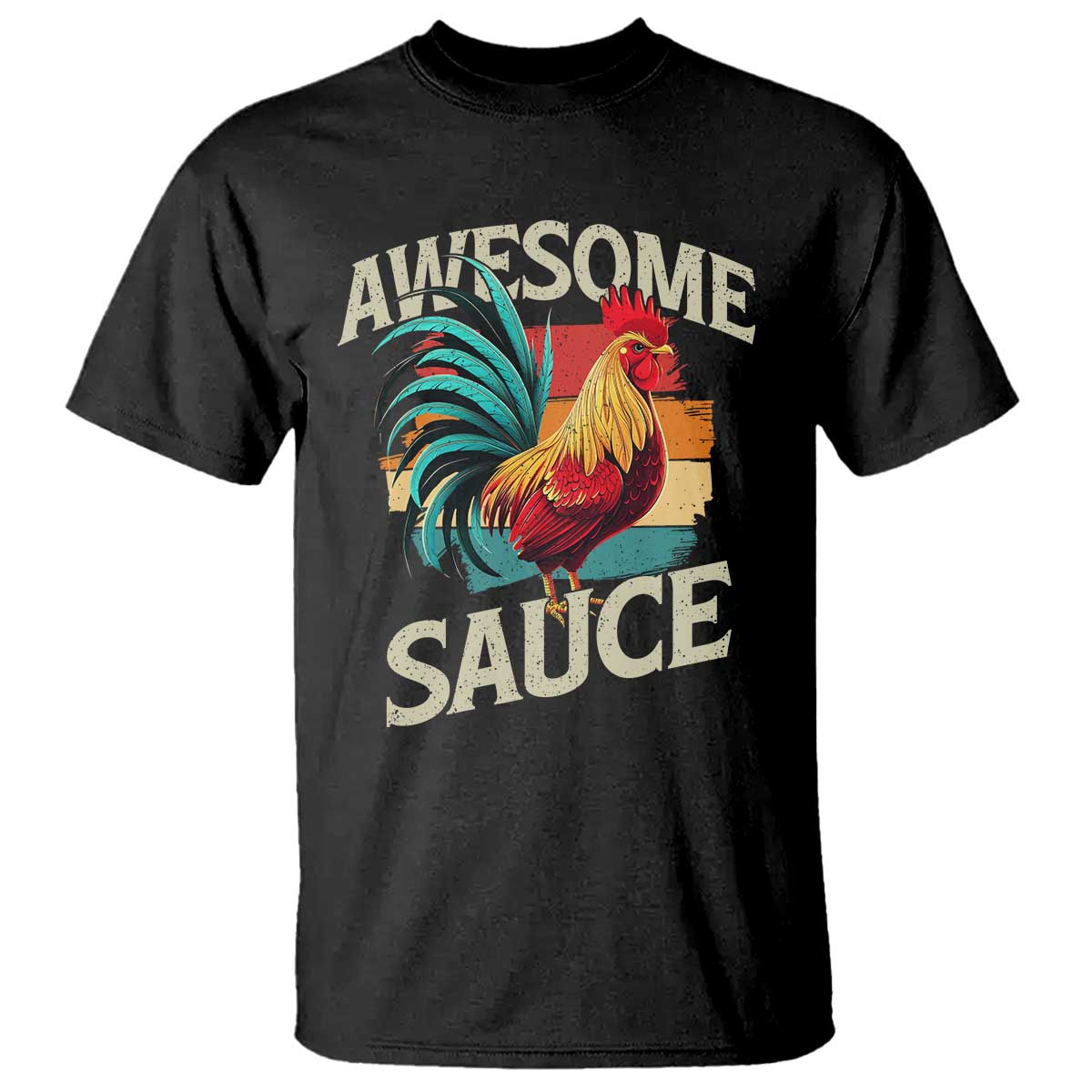 Funny Awesome Sauce Rooster T Shirt Vintage Retro Chicken TS11 Black Print Your Wear