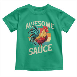 Funny Awesome Sauce Rooster Toddler T Shirt Vintage Retro Chicken TS11 Irish Green Print Your Wear