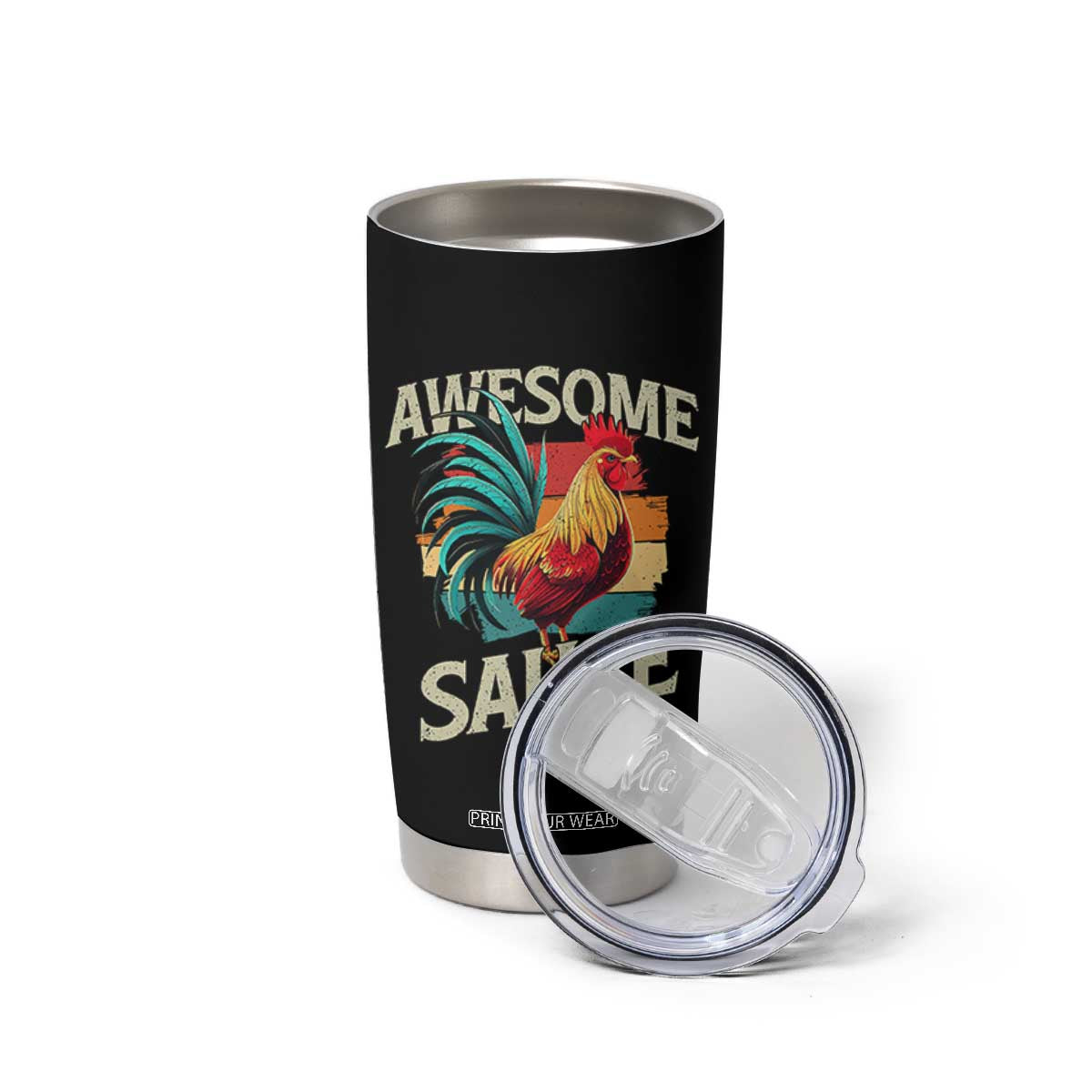 Funny Awesome Sauce Rooster Tumbler Cup Vintage Retro Chicken TS11 Print Your Wear