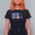 French-American Heritage Month T Shirt For Women USA Eiffel Tower Paris Holiday Souvenir TS11 Black Print Your Wear