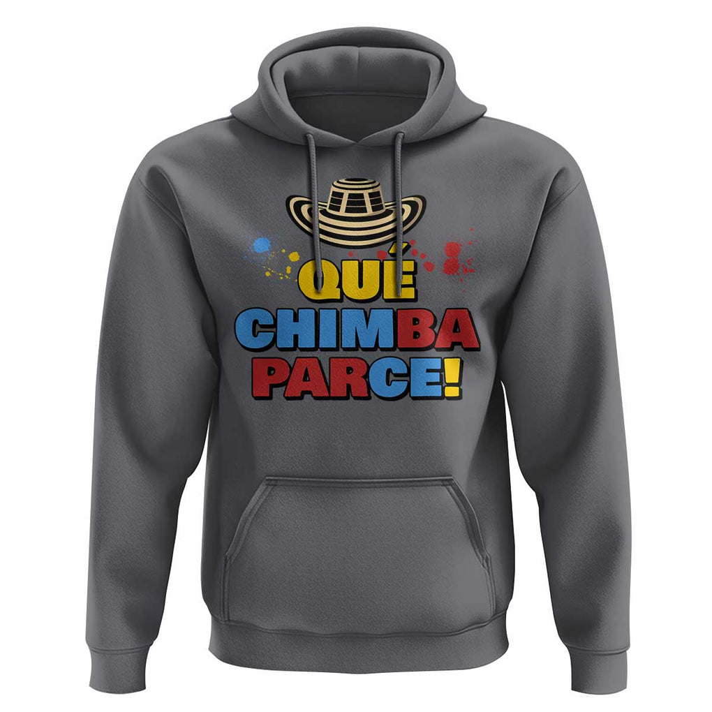 Qué Chimba Parce Hoodie Colombian Slang Sombrero Vueltiao TS11 Charcoal Print Your Wear