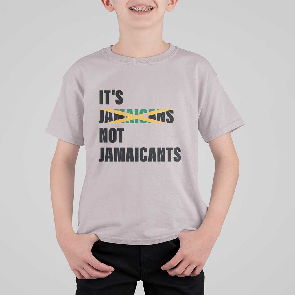Jamaica T Shirt For Kid It's Jamaicans Not Jamaicants Flag TS11 Ice Gray Print Your Wear