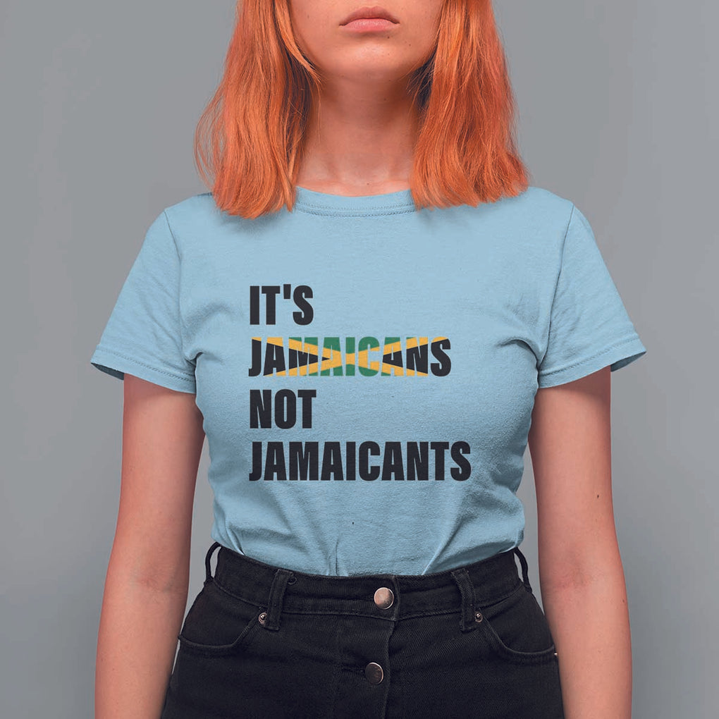 Jamaica T Shirt For Women It's Jamaicans Not Jamaicants Flag TS11 Light Blue Print Your Wear