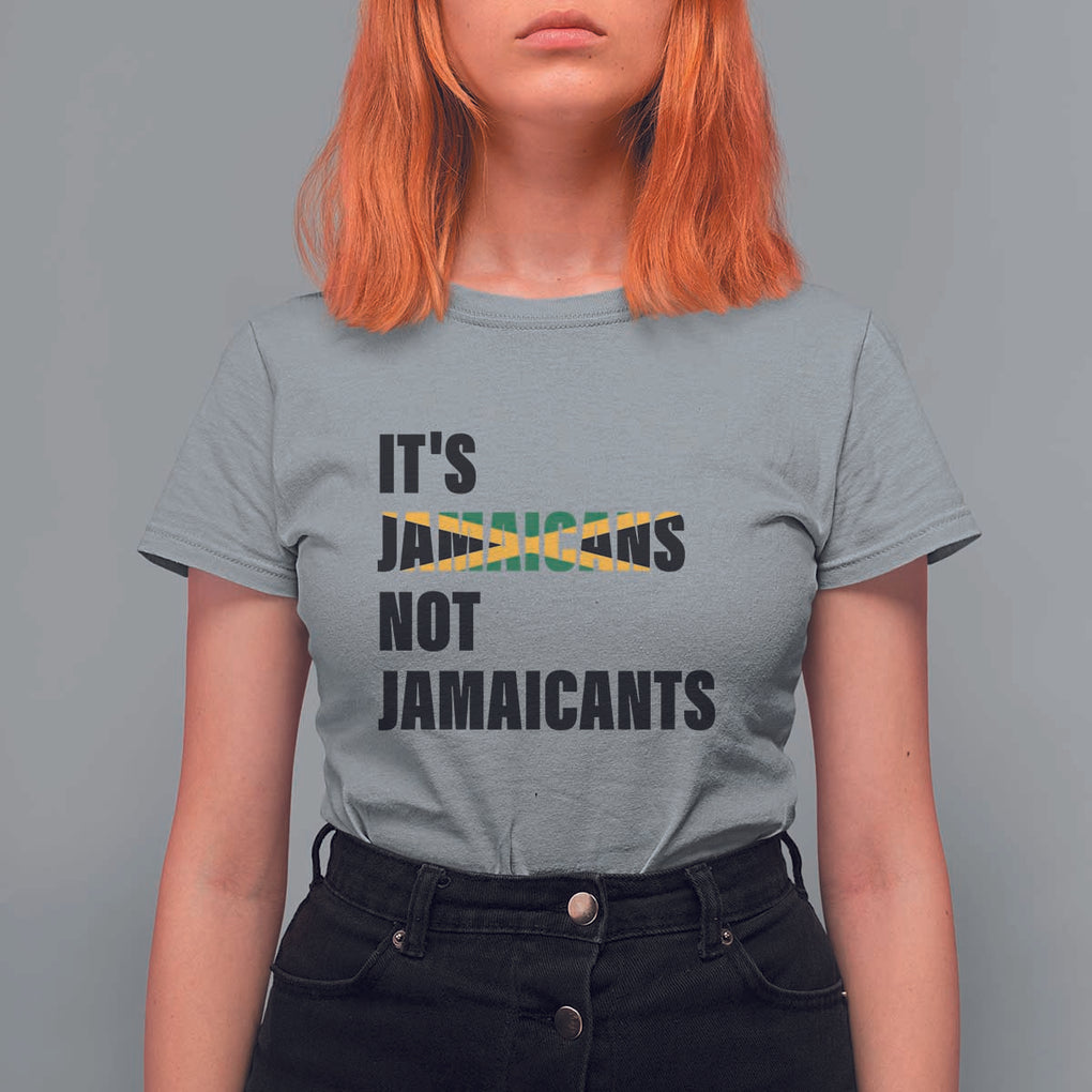 Jamaica T Shirt For Women It's Jamaicans Not Jamaicants Flag TS11 Sport Gray Print Your Wear