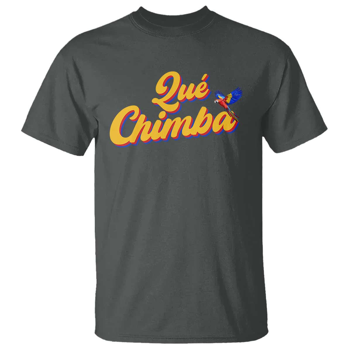 Colombia T Shirt Qu Chimba Parrot Colombian Slang TS11 Dark Heather Print Your Wear
