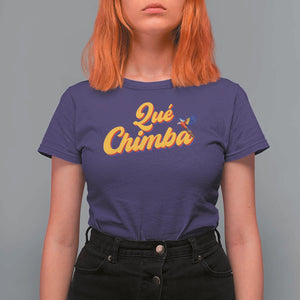 Colombia T Shirt For Women Qu Chimba Parrot Colombian Slang TS11 Purple Print Your Wear