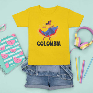 Colombianas T Shirt For Kid Colombia Cumbia Butterfly Flag Roots TS11 Daisy Print Your Wear