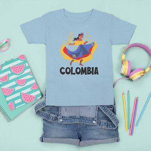 Colombianas T Shirt For Kid Colombia Cumbia Butterfly Flag Roots TS11 Light Blue Print Your Wear