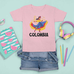 Colombianas T Shirt For Kid Colombia Cumbia Butterfly Flag Roots TS11 Light Pink Print Your Wear