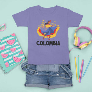 Colombianas T Shirt For Kid Colombia Cumbia Butterfly Flag Roots TS11 Violet Print Your Wear