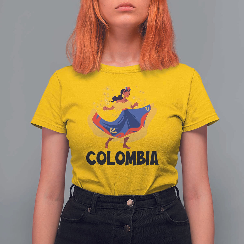 Colombianas T Shirt For Women Colombia Cumbia Butterfly Flag Roots TS11 Daisy Print Your Wear