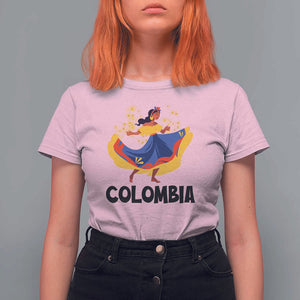 Colombianas T Shirt For Women Colombia Cumbia Butterfly Flag Roots TS11 Light Pink Print Your Wear