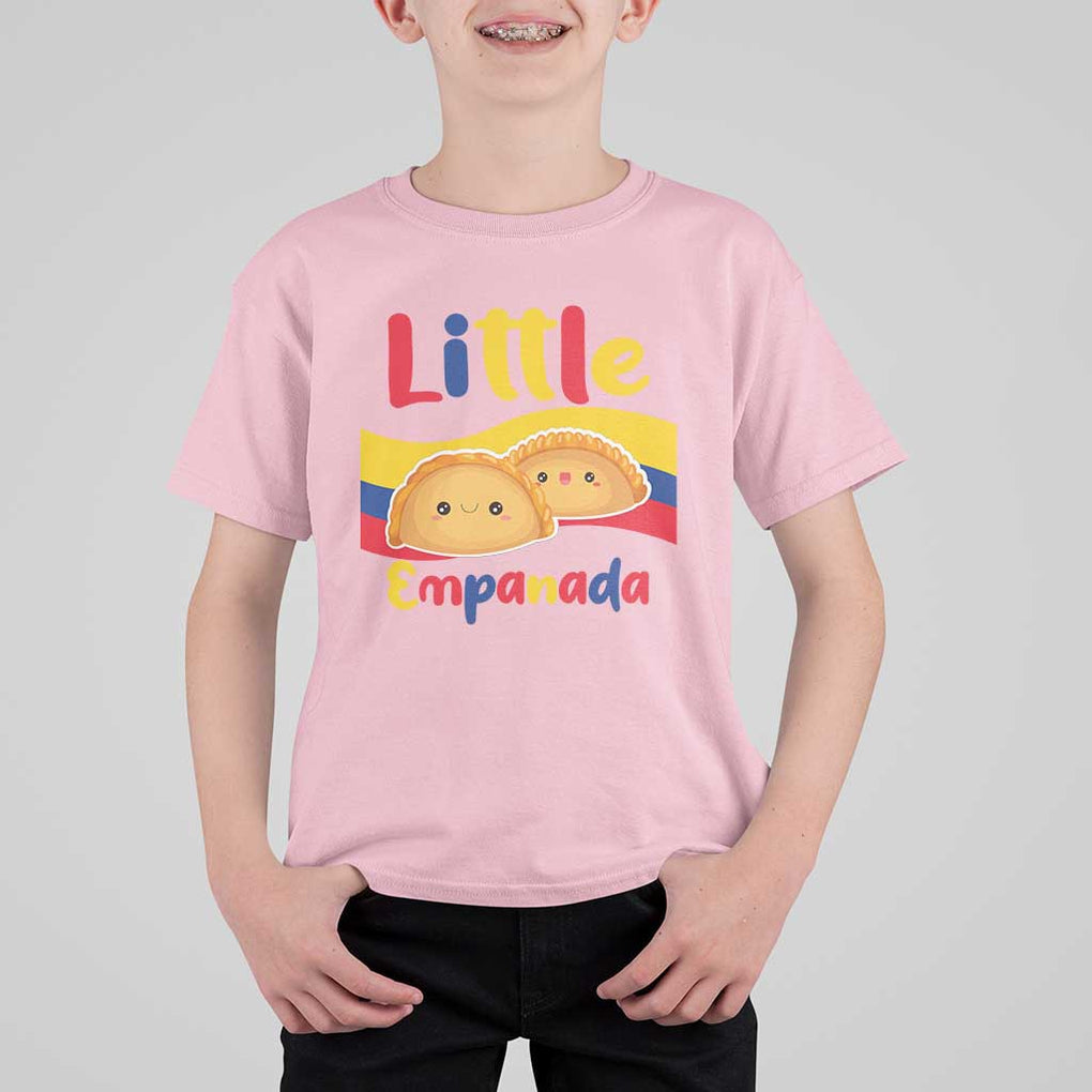 Funny Colombia Food T Shirt For Kid Little Empanada Colombian Flag TS11 Light Pink Print Your Wear