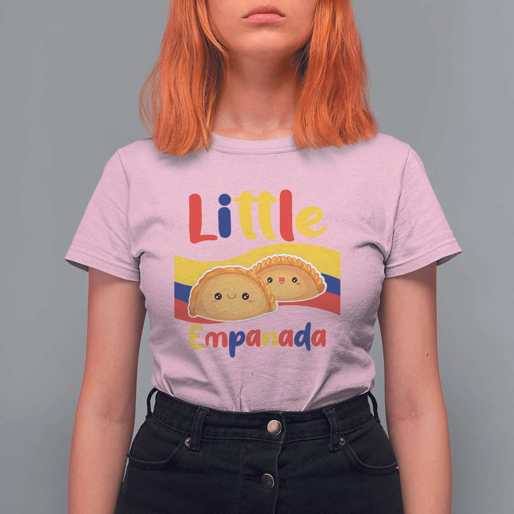 Funny Colombia Food T Shirt For Women Little Empanada Colombian Flag TS11 Light Pink Print Your Wear