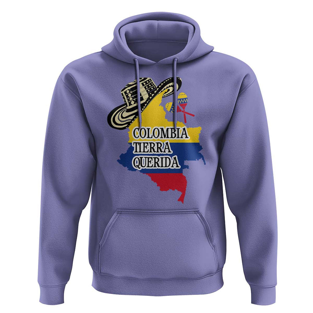 Funny Colombia Tierra Querida Hoodie Colombian Flag Sombrero Vueltiao Maracas TS11 Violet Print Your Wear