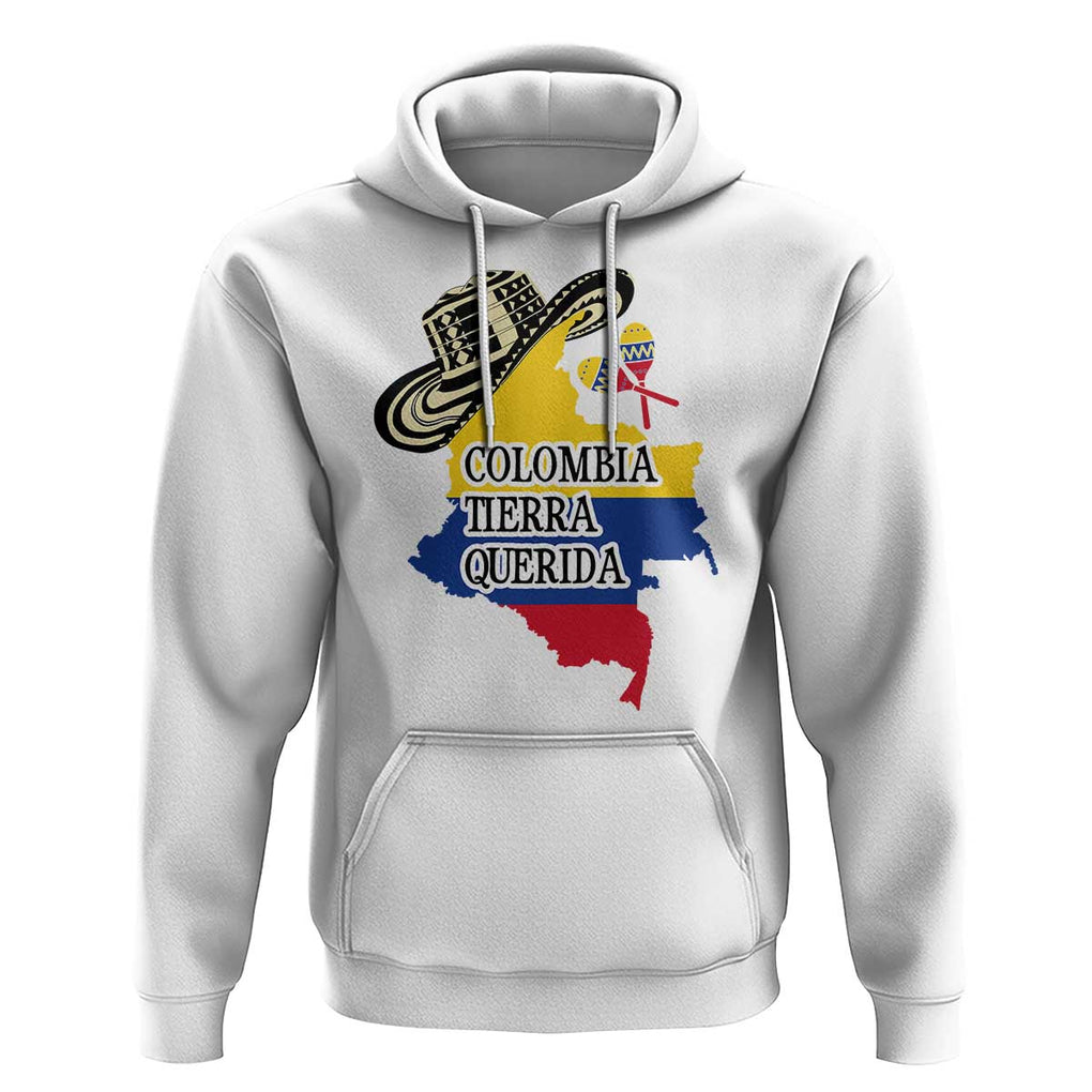 Funny Colombia Tierra Querida Hoodie Colombian Flag Sombrero Vueltiao Maracas TS11 White Print Your Wear