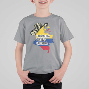 Funny Colombia Tierra Querida T Shirt For Kid Colombian Flag Sombrero Vueltiao Maracas TS11 Sport Gray Print Your Wear