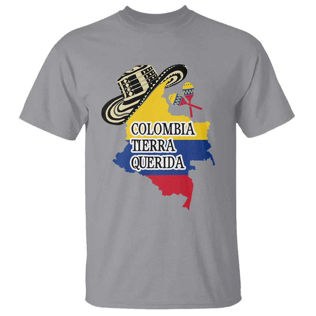 Funny Colombia Tierra Querida T Shirt Colombian Flag Sombrero Vueltiao Maracas TS11 Sport Gray Print Your Wear
