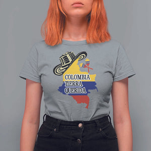 Funny Colombia Tierra Querida T Shirt For Women Colombian Flag Sombrero Vueltiao Maracas TS11 Sport Gray Print Your Wear