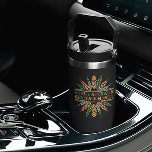 Native American Heritage Month Flip Straw Tumbler Indigenous Pride Feathers TS11 Print Your Wear