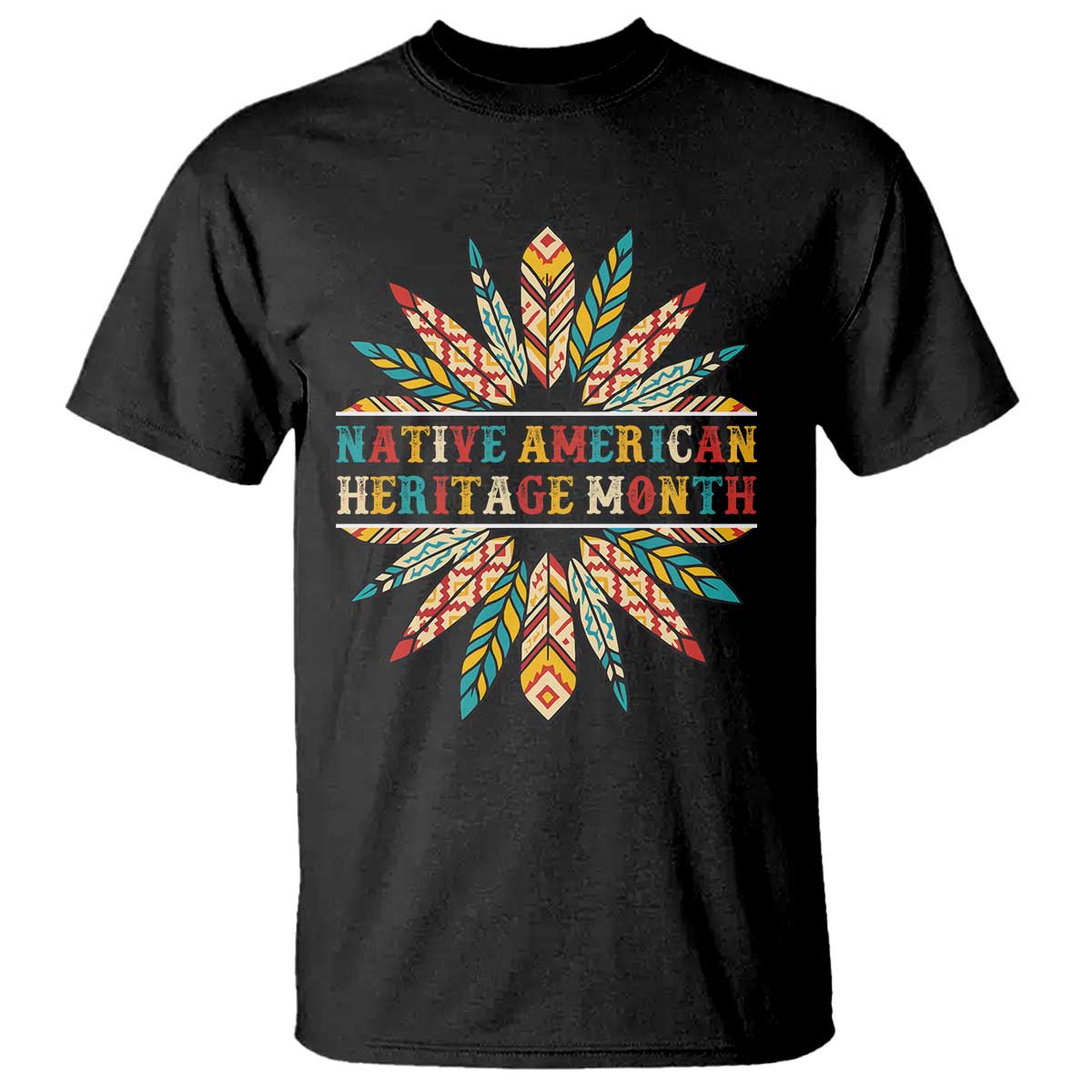 Native American Heritage Month T Shirt Indigenous Pride Feathers TS11 Black Print Your Wear