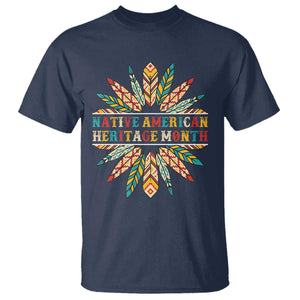 Native American Heritage Month T Shirt Indigenous Pride Feathers TS11 Navy Print Your Wear