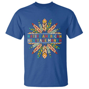 Native American Heritage Month T Shirt Indigenous Pride Feathers TS11 Royal Blue Print Your Wear