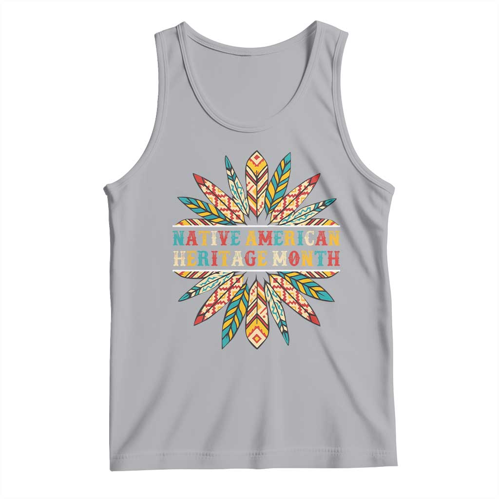 Native American Heritage Month Tank Top Indigenous Pride Feathers TS11 Athletic Heather Print Your Wear