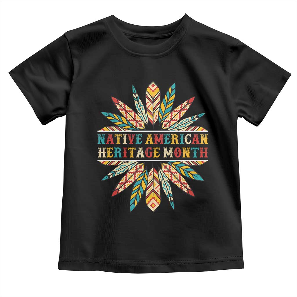 Native American Heritage Month Toddler T Shirt Indigenous Pride Feathers TS11 Black Print Your Wear