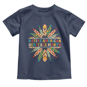 Native American Heritage Month Toddler T Shirt Indigenous Pride Feathers TS11 Navy Print Your Wear