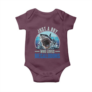 Just A Boy Who Loves Megalodons Baby Onesie Megalodon Shark Lover Retro Graphic