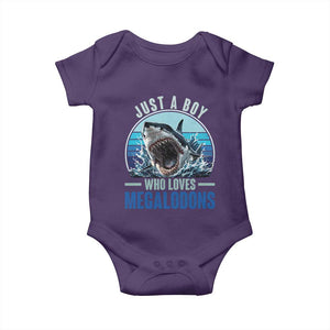 Just A Boy Who Loves Megalodons Baby Onesie Megalodon Shark Lover Retro Graphic