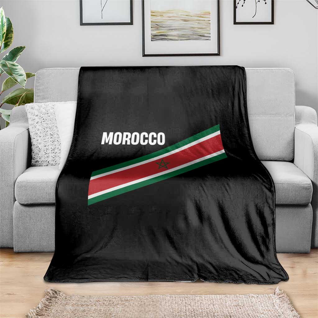 Morocco Moroccan Flag Throw Blanket Green Star Maroc Stripes TS11 Print Your Wear