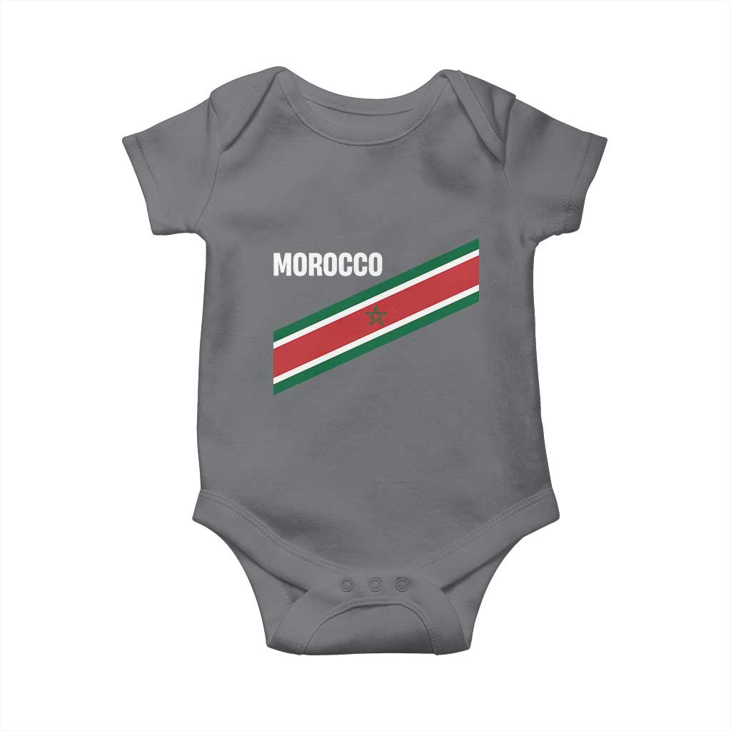 Morocco Moroccan Flag Baby Onesie Green Star Maroc Stripes TS11 Charcoal Print Your Wear