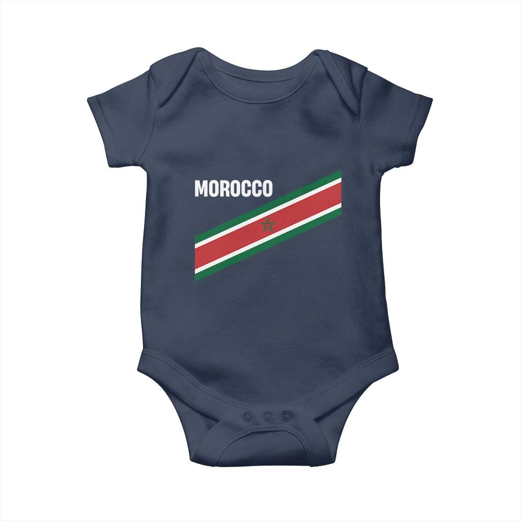 Morocco Moroccan Flag Baby Onesie Green Star Maroc Stripes TS11 Navy Print Your Wear