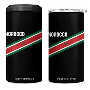Morocco Moroccan Flag 4 in 1 Can Cooler Tumbler Green Star Maroc Stripes TS11 One Size: 16 oz Black Print Your Wear