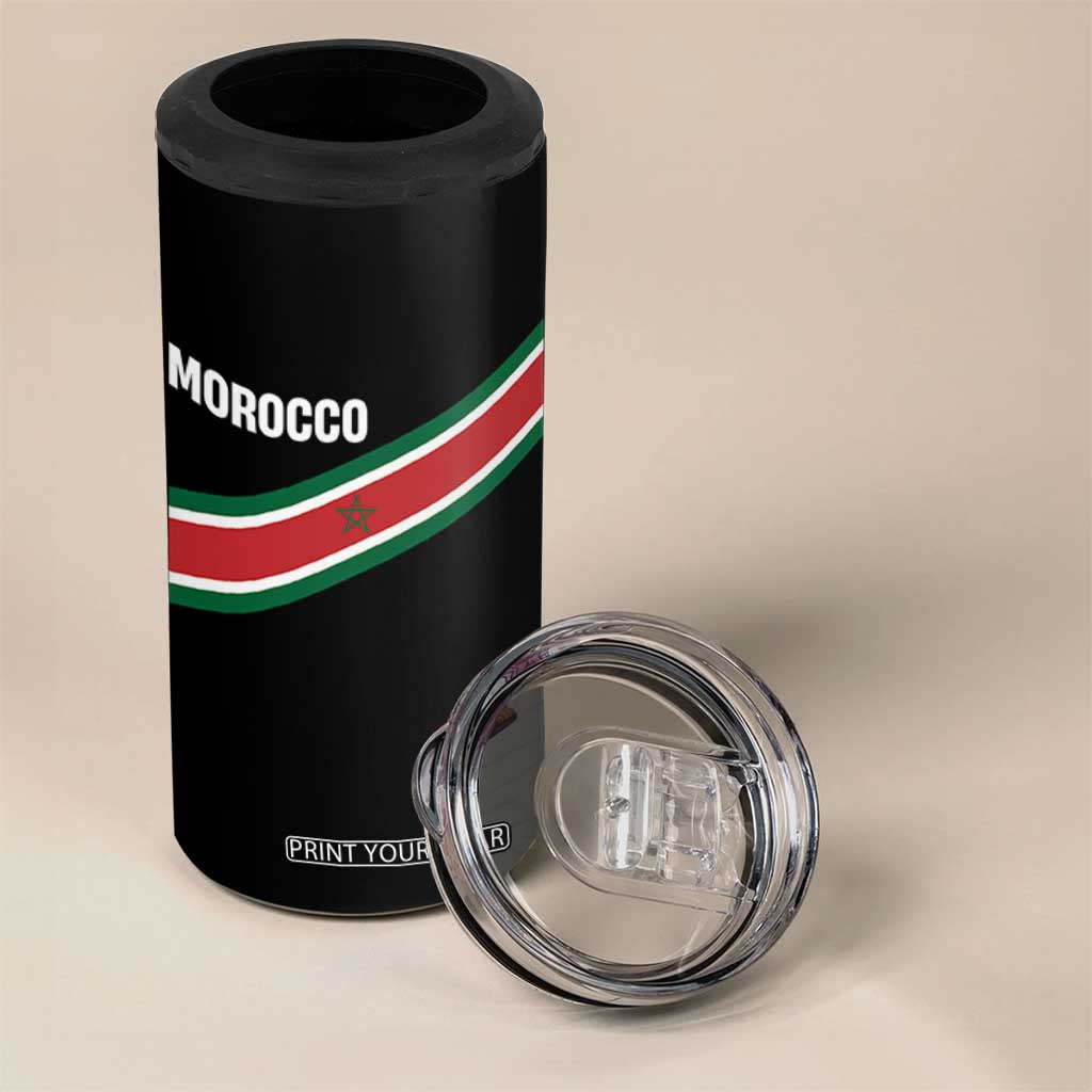 Morocco Moroccan Flag 4 in 1 Can Cooler Tumbler Green Star Maroc Stripes TS11 Print Your Wear